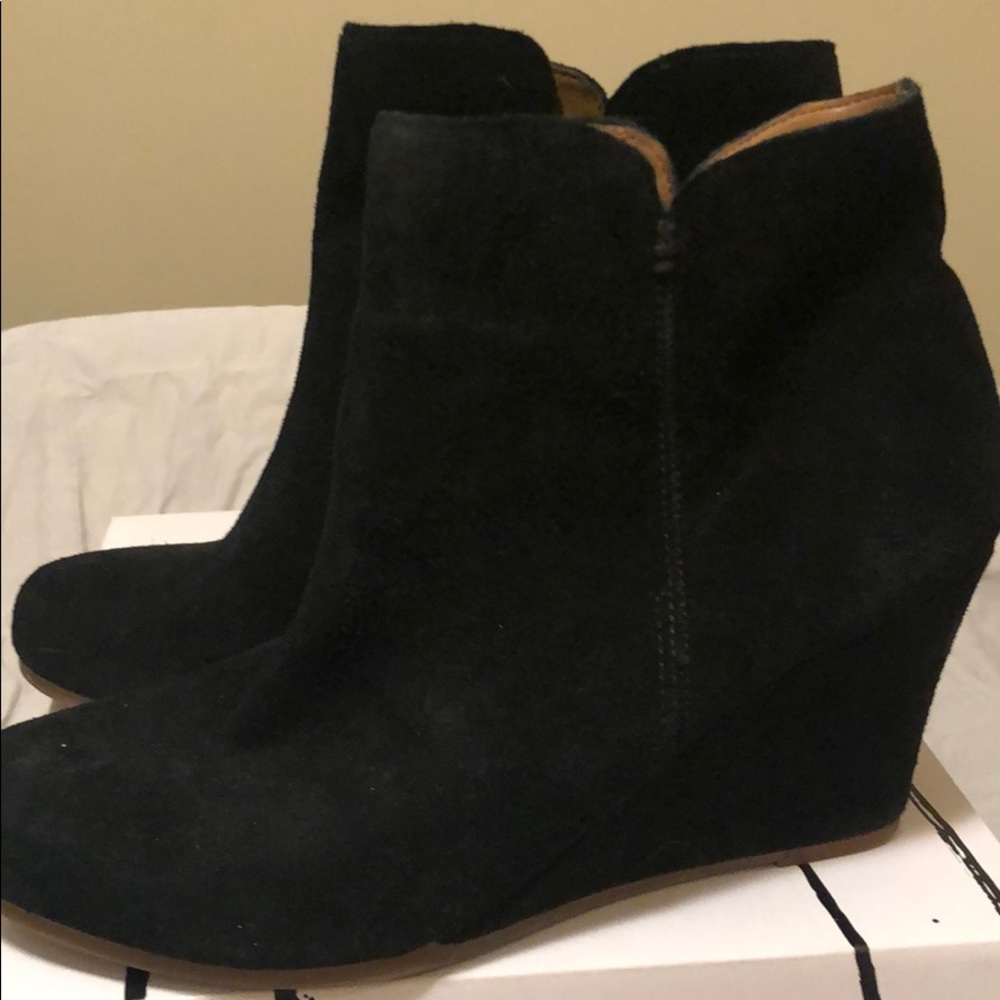 DV black suede pilot bootie